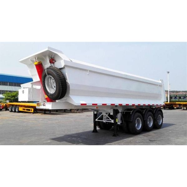 Bulkhead End Dump Detachable FUWA Grain Tipper Trailer