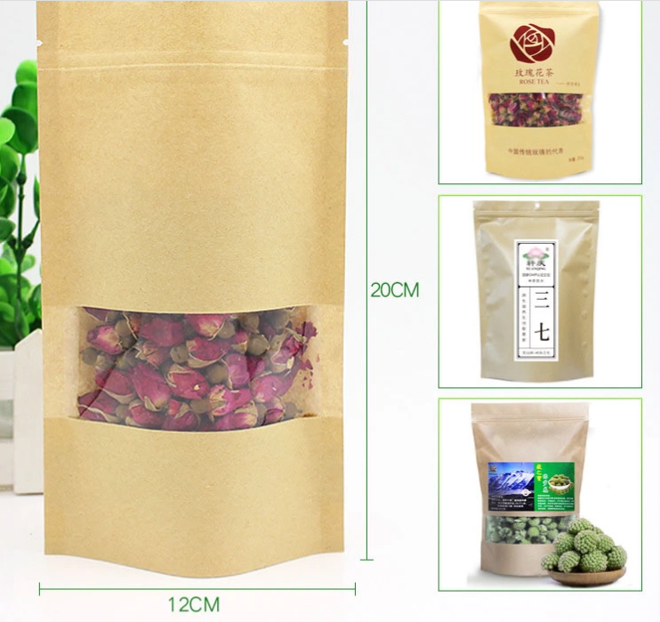 Confectionery CMYK Pantone Stand Up Kraft Paper Ziplock Bag