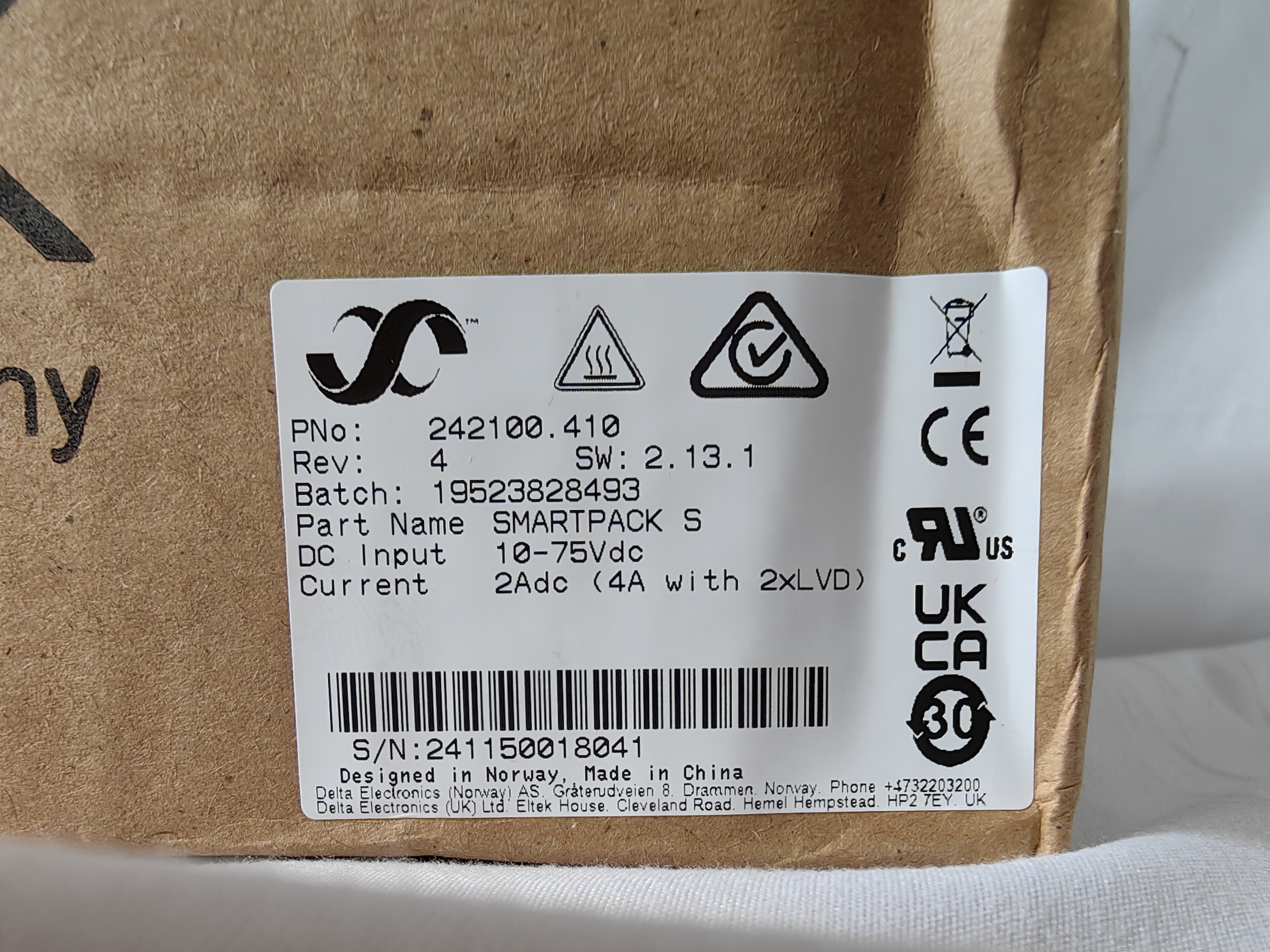 Factory Direct Sale Eltek Smartpack S  Controller for 12V 24V 36V 48V 60V System  (P/N:242100.410 )
