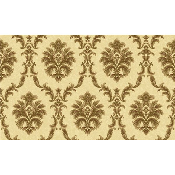 Italy Style Pvc Deep Embossed Wallpaper Waterproof With Damask Design