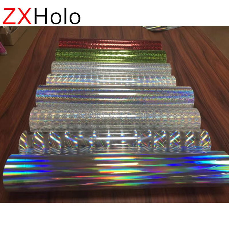 Película de plástico holográfica metalizada para cajas de tarjetas