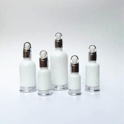 Luxury Empty 15ml 30ml Glass Face Oil Serum Bottle Packaging Cosmetic Pump Bottle