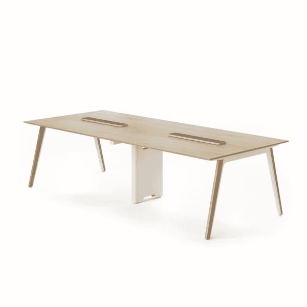 Conference Table Dual Tone Structure Flip Top Cable Access Aluminum Frame Professional Meeting Furniture DUAL
