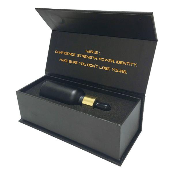 SGS ISO Black 250gsm Flip Top Essence Liquid Packaging Box