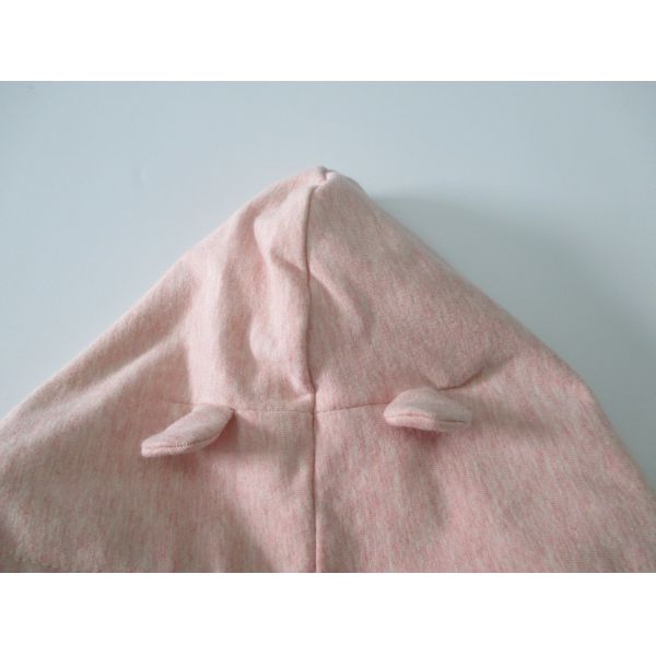 French Terry Hooded Autumn Melange Pink Baby Jacket Long Sleeve