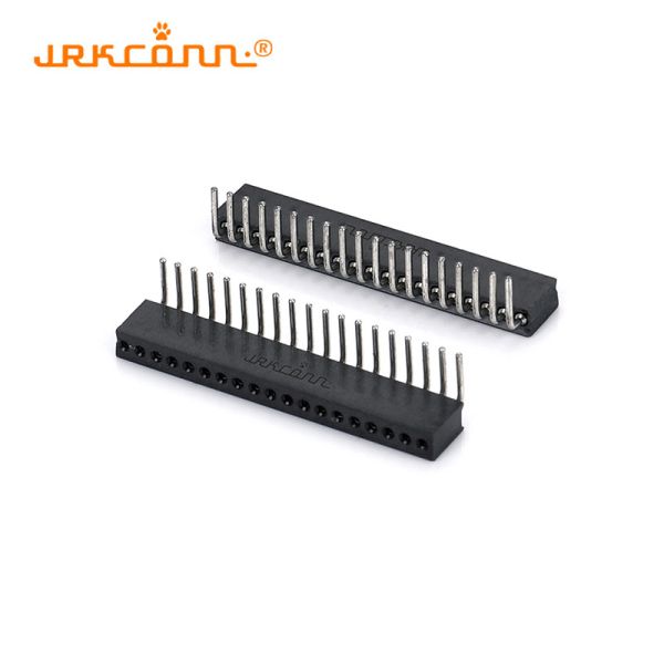 Single Row 1.27mm Pitch Right Angle Female Header with PPS Insulation for PCB Applications