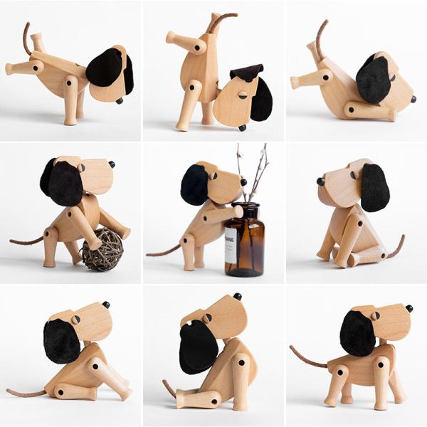 Odorless Handmade Wooden Toys Tabletop Small Wooden Animal Multiple Color