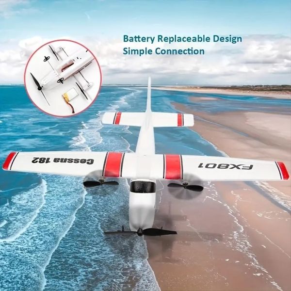 FX-801 2.4G EPP Foam RC Aircraft Plane Fixed Wing Plane Toys Commercial Drones 2CH Radio Control Fighter 182 Glider Toys