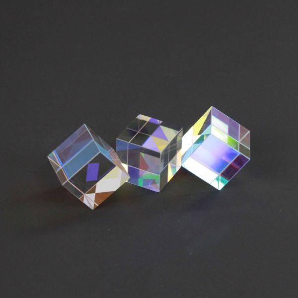 Rainbow Cube Total Station Pole Prism Shape Customizable Optical Right Angle Glass Crystal Ball