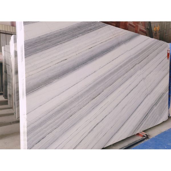 Glacier White Marble Stone Slab With Grey Veins 15mm Thickness