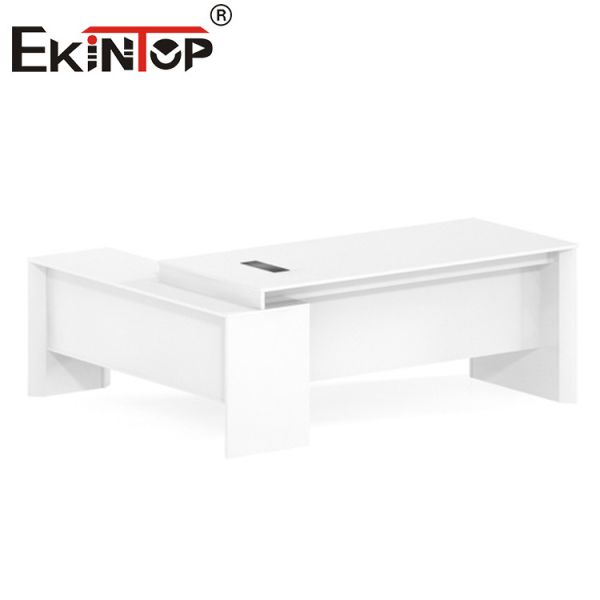 Белый современный MDF l стола офисной мебели сформировал исполнительный стол