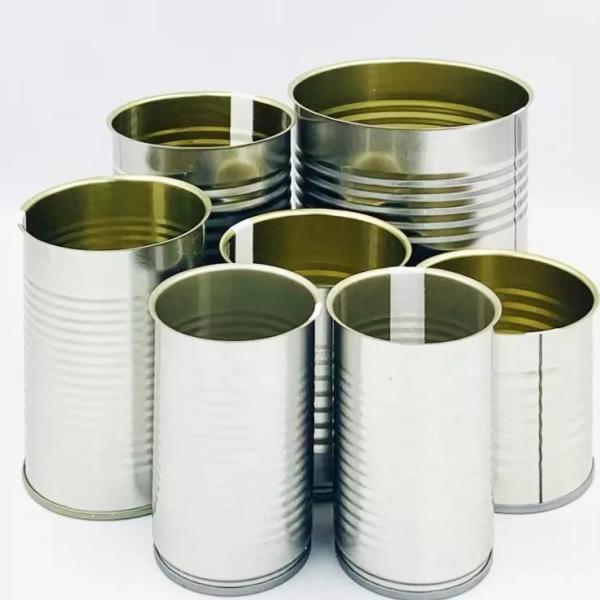 Customed Three-piece Can Metal  Food Tin Can With Clear Coating And Aluminum Paste Coating