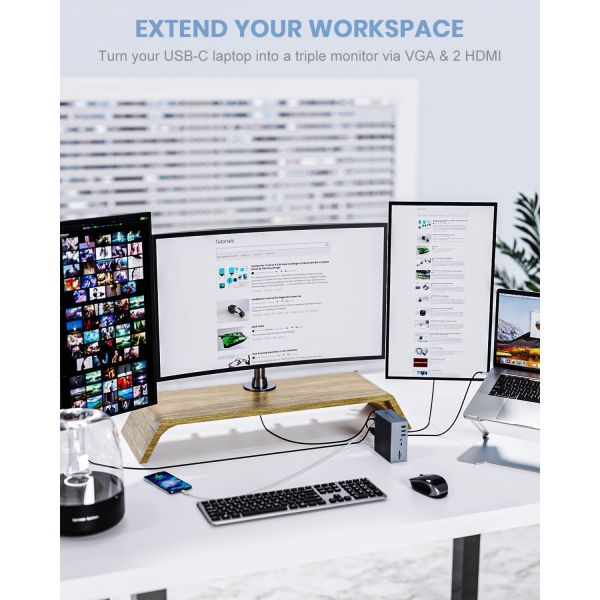 16 в 2 USB C Dual Monitor Thunderbolt 3 Dock HDMI для Dell HP Lenovo Laptop Hub USB адаптер