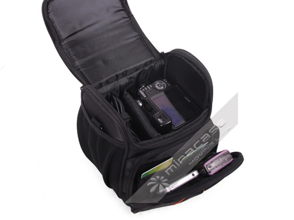 Custom  Black Functional Dobby SLR Camera Pouch with Durable Handle