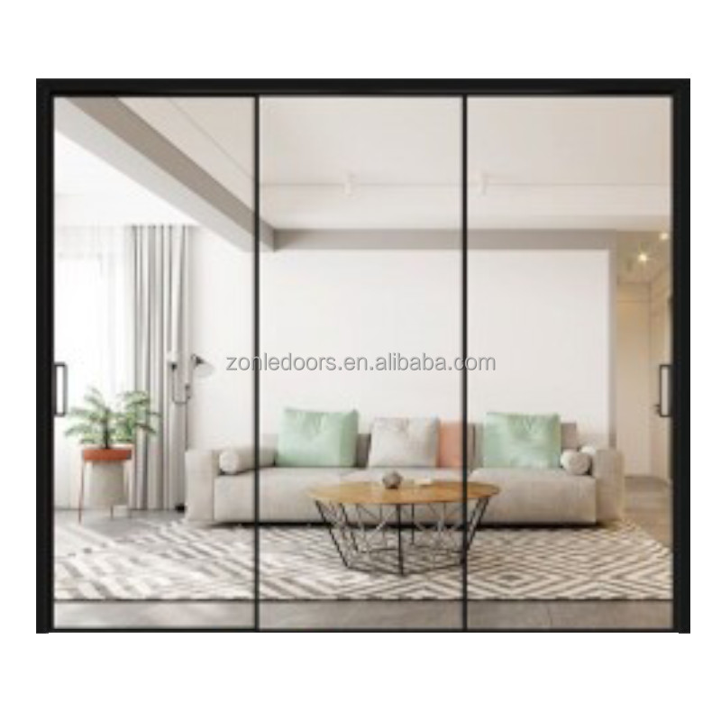 2024 High Quality Aluminum Alloy Swing Door Slide Roller Interior Aluminium Glass Doors Hing for Room Kitchen Sliding Door
