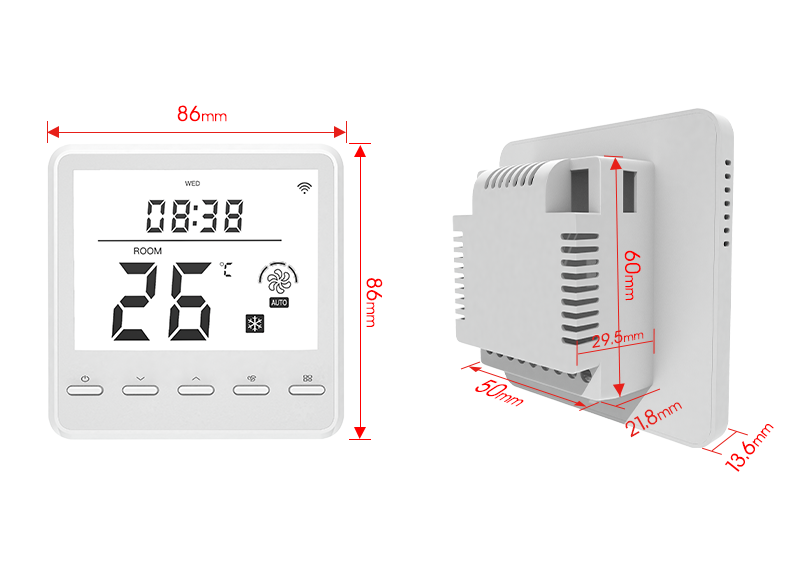 Central Air Conditioning Thermostat for Fan Coil System Control
