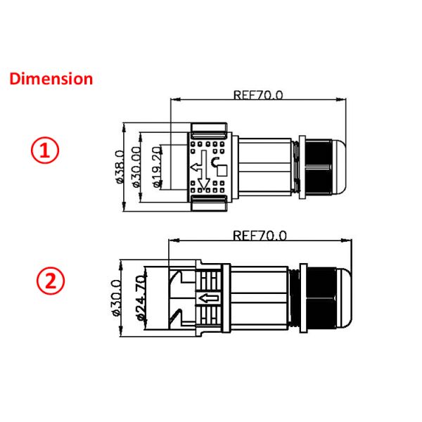 Jnicon 20 Amp 4 Pin Waterproof Male Female Connector M25 Cord To Cord IP67