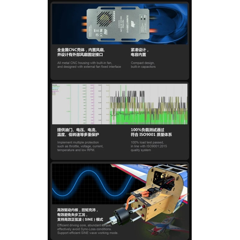 Dualsky SUMMIT 180XHV 220XHV High Voltage Electronic Speed Controller Airplane UAV Fixed Wing Helicopter VTOL Motor Controller