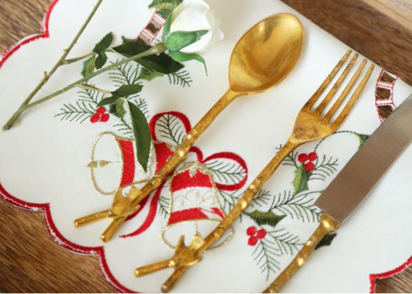 Embroidered Personalized Fashion Gifts Plain Style Decor Christmas Table Napkins