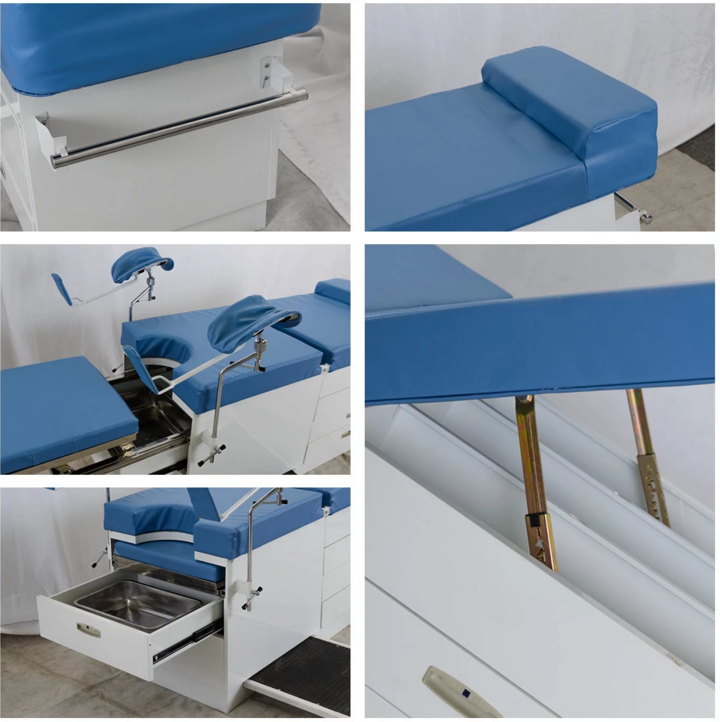 Adjustable Hospital Exam Table Patient Examination Medical Bed With Cabinet
