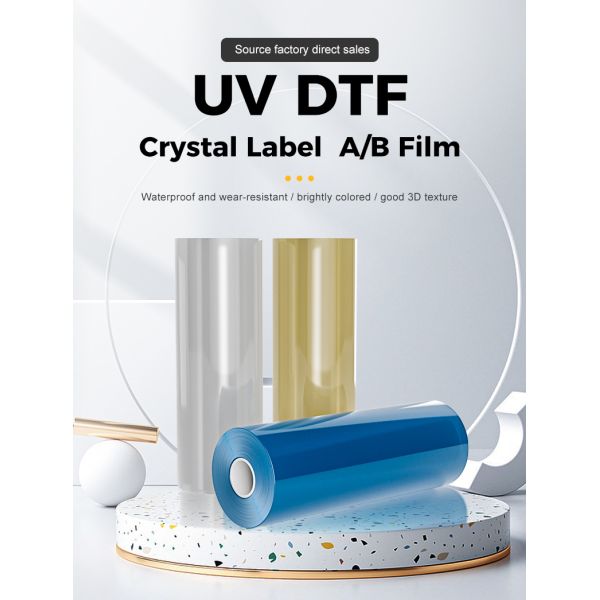 FCOLOR Wholesale Custom AB Cold Film Printing DIY logo Transfer on Glass & Film UV DTF Sticker