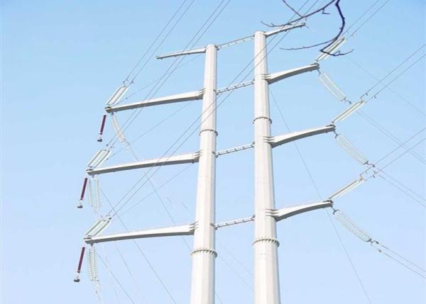 Electricity Transmission Line Steel Towers , 10KV - 1000KV Steel Tube Tower