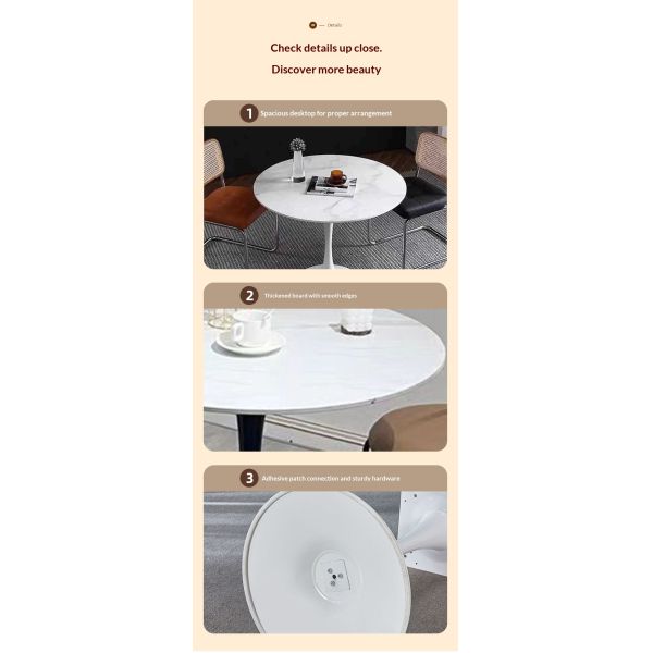 Modern Simple Metal Tulip Trumpet Round Coffee Table Leisure High-legged Side Table for Home Dining Room Negotiation Meetings