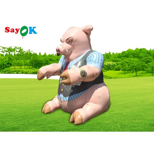 EN71 Inflatable Cartoon Characters Pig Model Advertising Outdoor Decor Blow Up Cartoon Characters