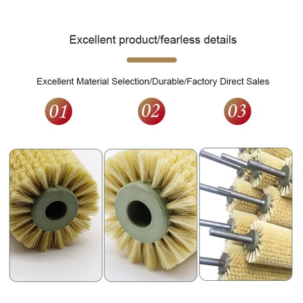 Industrial Cylindrical PP Vegetable Fruit Roller Brush For Washing And Peeling
