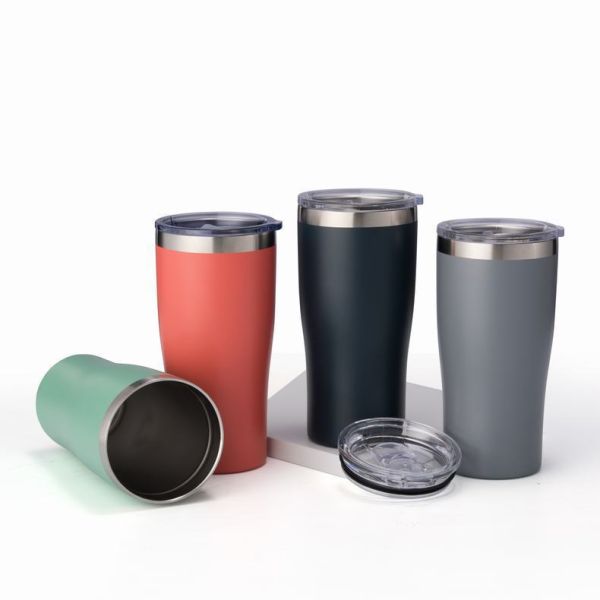 18/8 Stainless Steel Vacuum Insulated Cups Travel 20 Oz Steel Tumbler With Straws