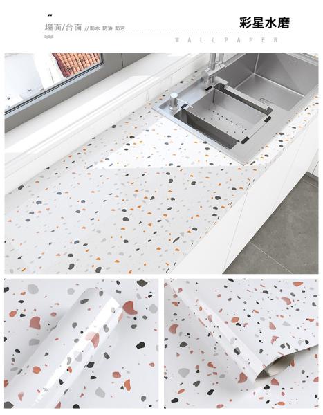 Decorative PVC Vinyl Marble Wallpaper Oil Proof Marble Effect Bathroom Wallpaper