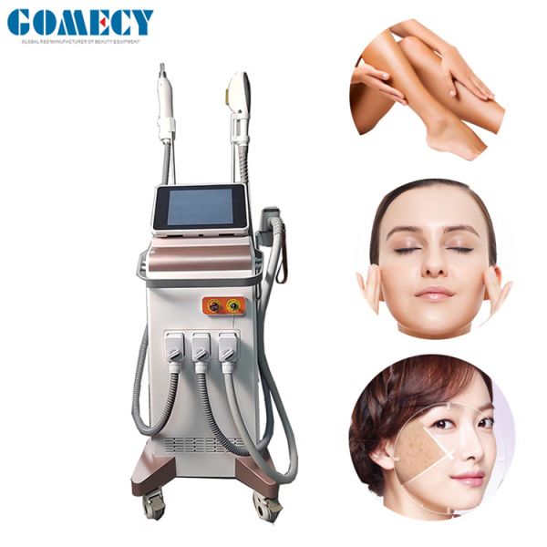 Вертикальный 4 В 1 IPL SHR ND YAG+Diode Elight Machine Безболезненное постоянное удаление волос