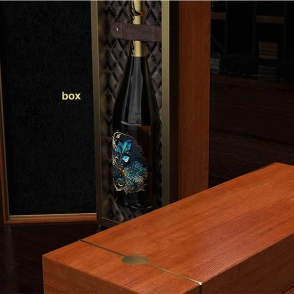 Luxury Handmade MDF Wooden Wine Box with Custom Gold Stamping Logo - Premium Wine Gift Packaging