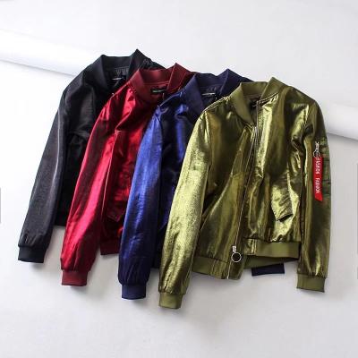 Blank Ruffle Satin Ma1 Bomber Jacket With Pocket OEM Service Available