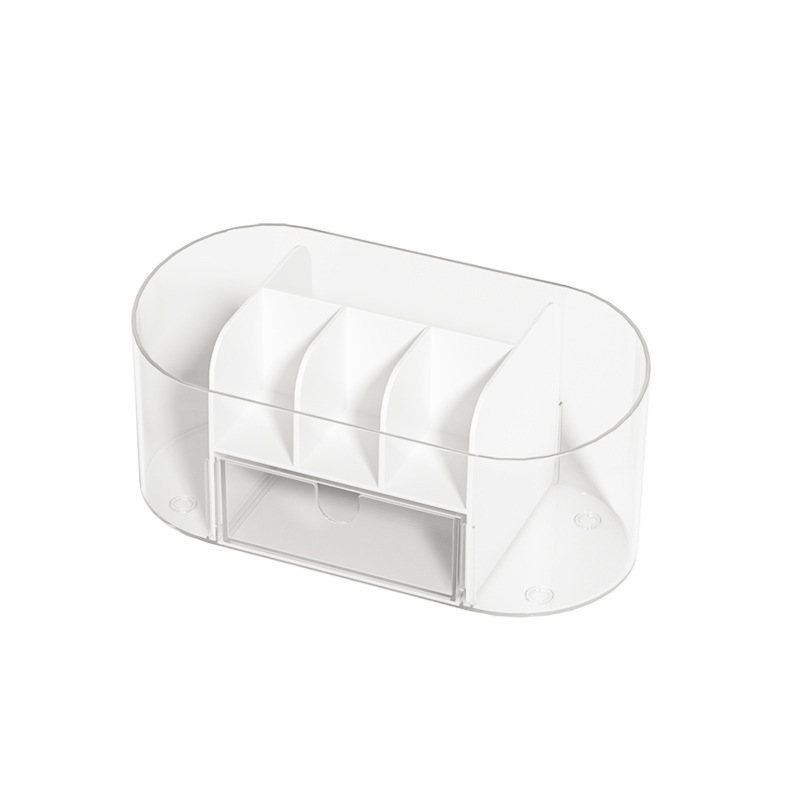 Clear Acrylic Makeup Organizer Desktop Storage Box for Lipstick Brushes Skincare Pens Multi-Functional Cosmetic Shelf