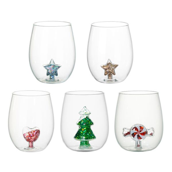 500ML Capacity Egg Shape Glass Water Tumbler Drinking Cup With Sequins And Glitter