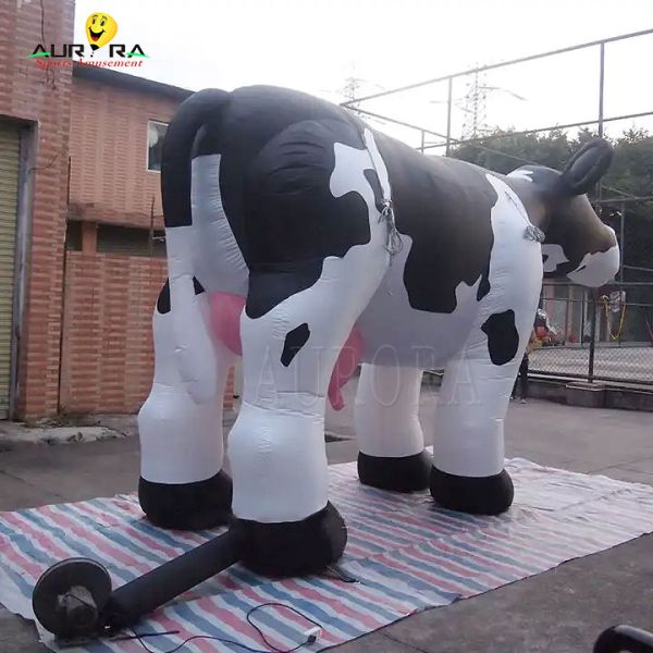 5m Length Giant Advertising Inflatables Dairy Cow For Promotion Exhibition