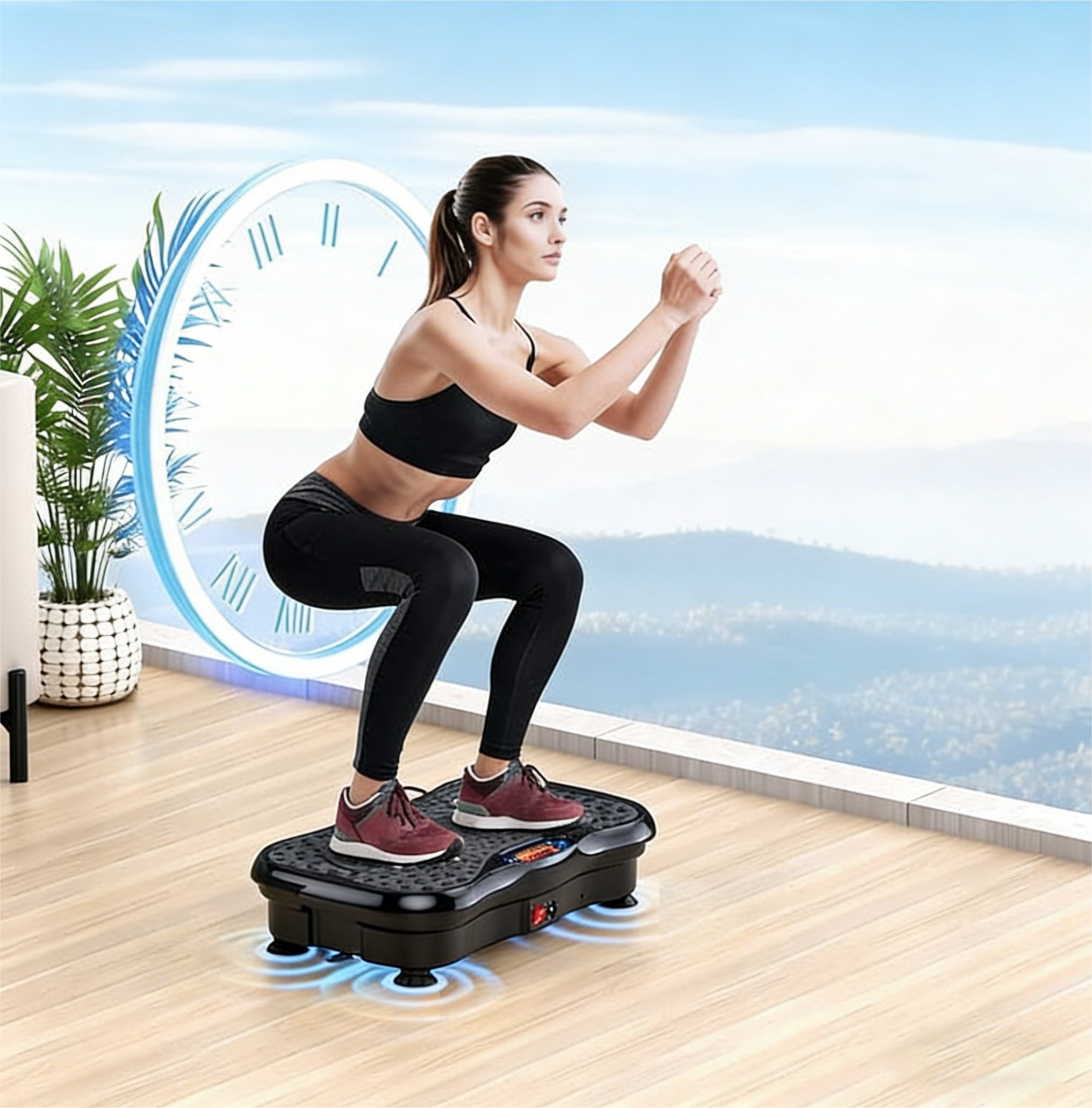 Whole Body Vibration Plate Exercise Machine with Touch Screen & Remote Control