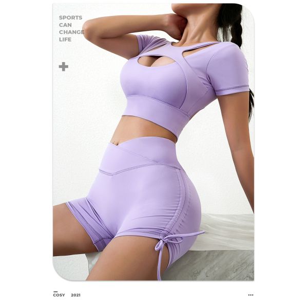 Нажмите вверх по наборам RGS Activewear спортзала шортов верхней части и Scrunch урожая бюстгальтера спорт