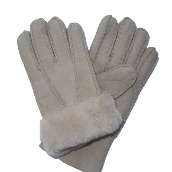 Winter Merino Leather Shearling Sheepskin Gloves Hand Sewing Multi Color