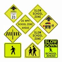 Desacelerar el cruce de señales de advertencia reflectantes para la zona de la escuela de aluminio Custom
