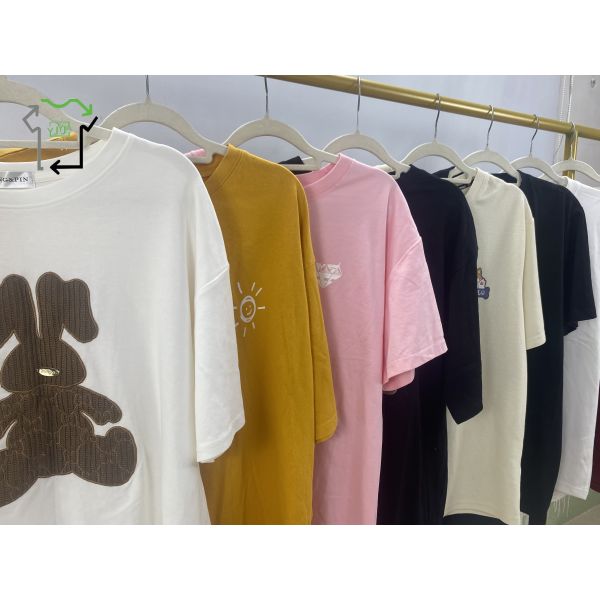 Wholesale YIJIAYI Brand Second-hand Men's Women's Cotton T-shirts Short Sleeves High Quality Summer Mixed Colors Used Clothes
