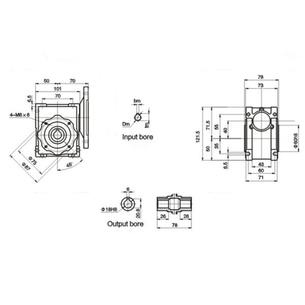 SS316 Nmrv40 Worm Gear Speed Reducer Gearbox For Sewage Environments