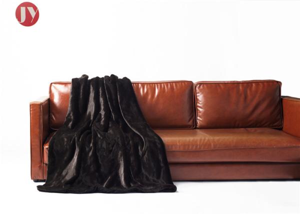 Oversized Softest Warm Elegant black Cozy Faux Fur Home Throw Blanket 60 x 80 by Soft Luxuries Super Soft Fuzzy Light