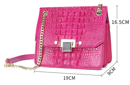 2019 alligator leather one-shoulder cross small square bag fashion crocodile leather ladies bag