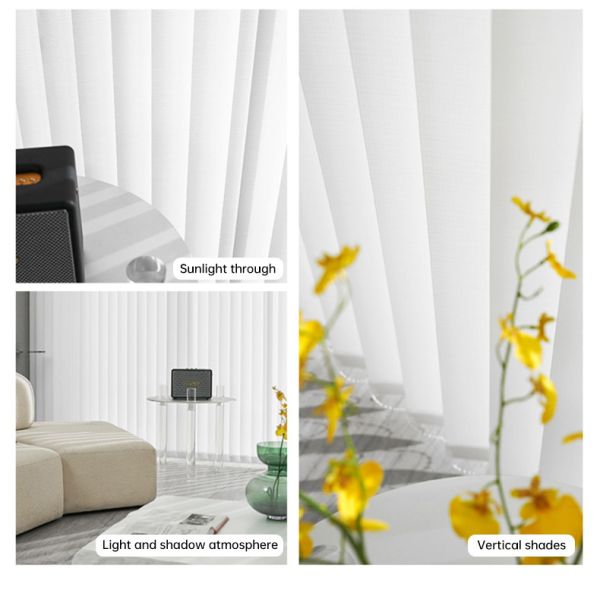 Classical Fabric Room Manual Semi Blind Curtains Anti Static White Dream Vertical Custom