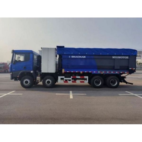 X3000 Heavy Dump Truck 8x4 SHACMAN CNG Blue Dumper Truck Right Driver 430Hp