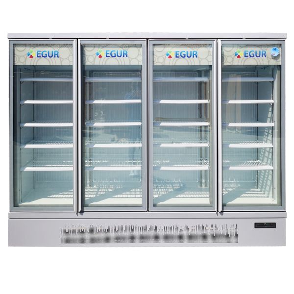Fan Cooling Glass Door Freezer Merchandiser With Dixell Digital Thermostat