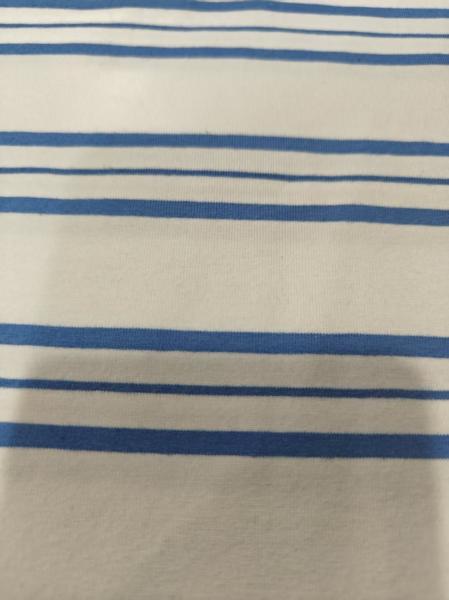 Striped Knit Fabric 95% Cotton 5% Spandex for Casual Wear
