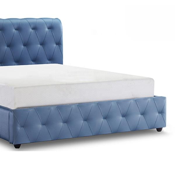 Full Size Ottoman Storage Bed Multi Function Blue White Color